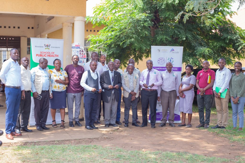 The MakSPH research team, led by Mr. Keneth Sebukeera and Mr. Filimin Niyongabo, with participants during the Mpox response study dissemination meeting in Kasese District on 10 August 2026. Makerere University School of Public Health (MakSPH), through the Africa-Europe Cluster of Research Excellence (CoRE) for Preparedness and Response to Pandemics and Shocks, research dissemination of Uganda’s Mpox response with stakeholders in Kasese, Amuru, Nakasongola and Mayuge Districts Uganda, East Africa, 10th-14th August 2026.