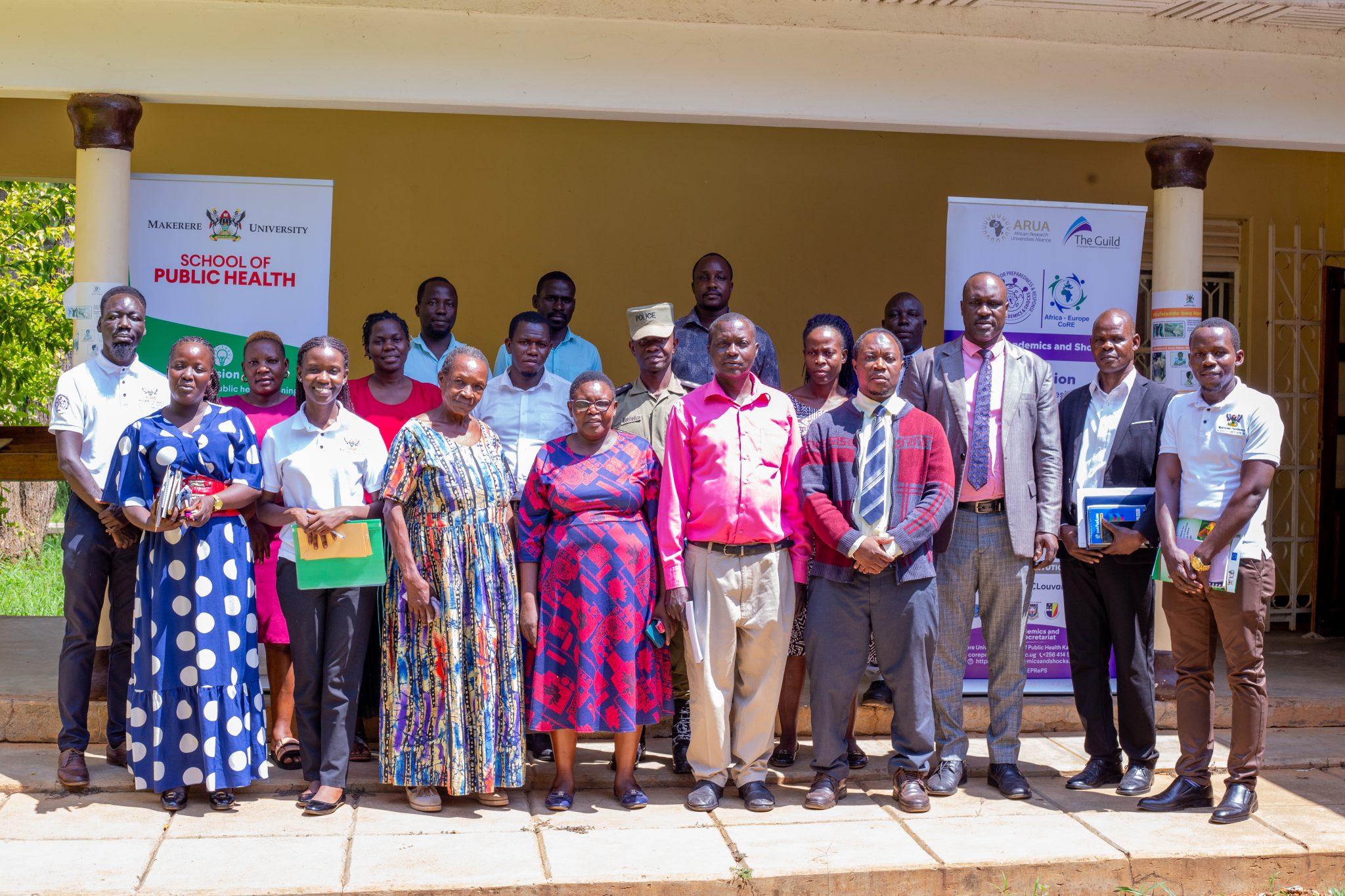 Participants and the MakSPH research team at the Mpox response study dissemination meeting in Nakasongola District on 12 August 2026. Makerere University School of Public Health (MakSPH), through the Africa-Europe Cluster of Research Excellence (CoRE) for Preparedness and Response to Pandemics and Shocks, research dissemination of Uganda’s Mpox response with stakeholders in Kasese, Amuru, Nakasongola and Mayuge Districts Uganda, East Africa, 10th-14th August 2026.