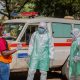 A KCCA Medical Office debriefs the MakSPH Field Epidemiologists and Surveillance Team during the CoVID-19 pandemic. Makerere University School of Public Health, Kampala, Uganda, East Africa.