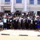 Justice Egonda-Ntende poses for a group photo with School of Law Leadership and First-Year LLB Students at their orientation on 6th August 2026. Bachelors of Laws (LLB) Freshers’ Orientation opening ceremony, August 6th, 2026, School of Law, Makerere University, Kampala Uganda, East Africa.