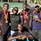 Mak Sharks Swim Team with their medals at Seroma High School after winning Gold at the AUUS Games at the AUUS Games held 18th to 23rd December, 2025 at Uganda Christian University (UCU) Mukono. Sports and Recreation Department, Makerere University, Kampala Uganda, East Africa.