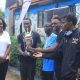 Part of the Mak Sharks Men receive their trophy at the UA Inaugural meet in April. Makerere University's Sports Excellence continues, Newsletter (April-June 2026), Kampala Uganda, East Africa.