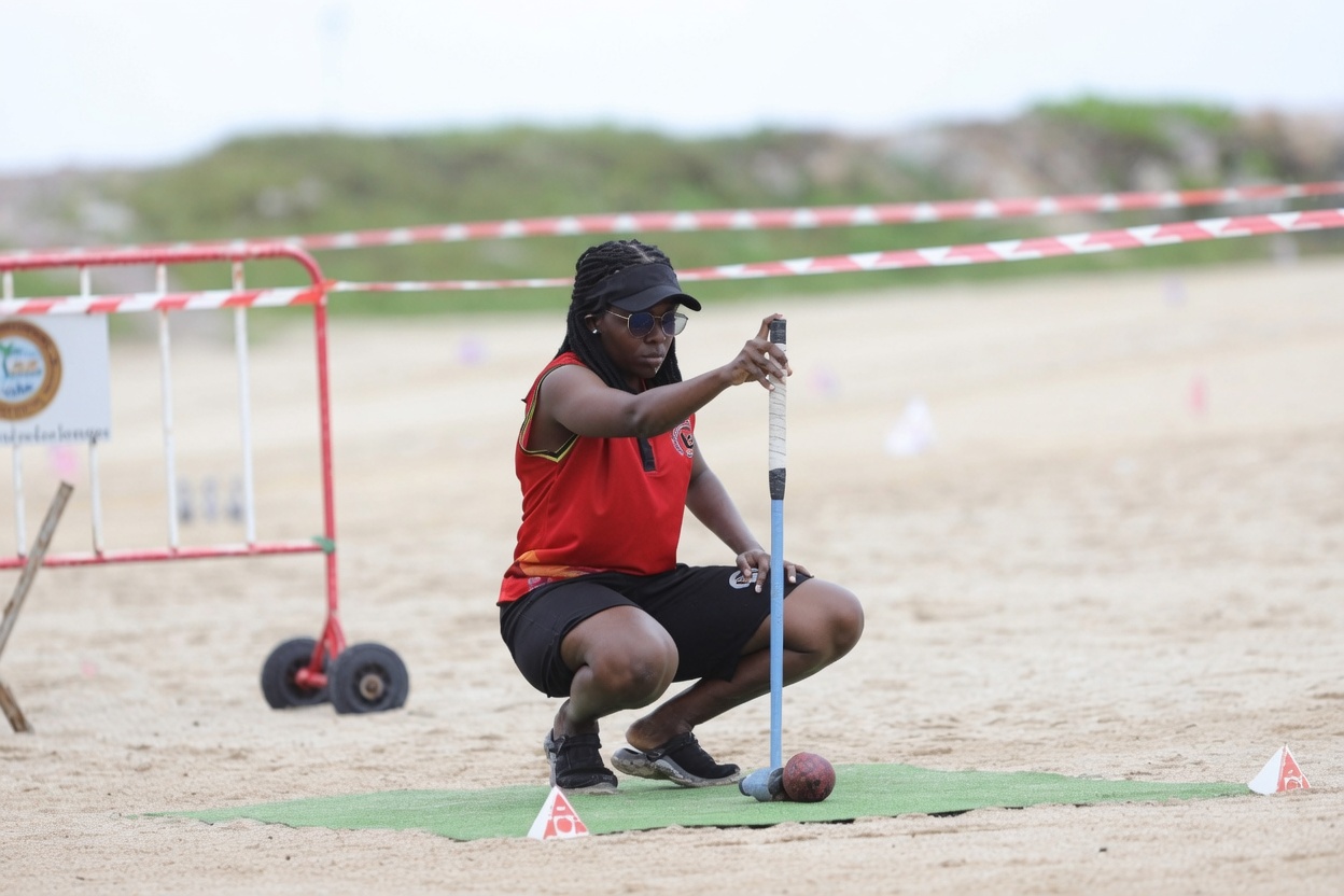 In Action: Rhonah Majoline, Captain Makerere University Woodball Team, at the Rayong Beach Woodball World Cup last year. Makerere University's Sports Excellence continues, Newsletter (April-June 2026), Kampala Uganda, East Africa.