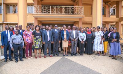 Prof. Sarah Ssali (C) with Prof. Fredrick Jones Muyodi, the MakWC Team and Workshop Participants. Makerere University Writing Center (MakWC) minutes writing toolkit workshop for executive and administrative staff, opened by DVCAA Prof. Sarah Ssali, 4th August, 2026, Telepresence Hall, Senate Building, Makerere University, Kampala Uganda, East Africa.