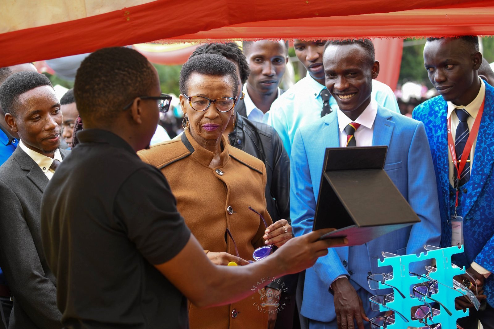 Hon. Anifa Kawooya accompanied by Guild Health Ministers from various institutions tours the exhibition. Launch of the two-day 92nd Makerere University Guild Annual Medical Camp and intensified testing and active case finding for Malaria, HIV/AIDS and Sickle Cell Disease in universities and tertiary institutions, 17th September 2026, Freedom Square, Makerere University, Kampala Uganda, East Africa.