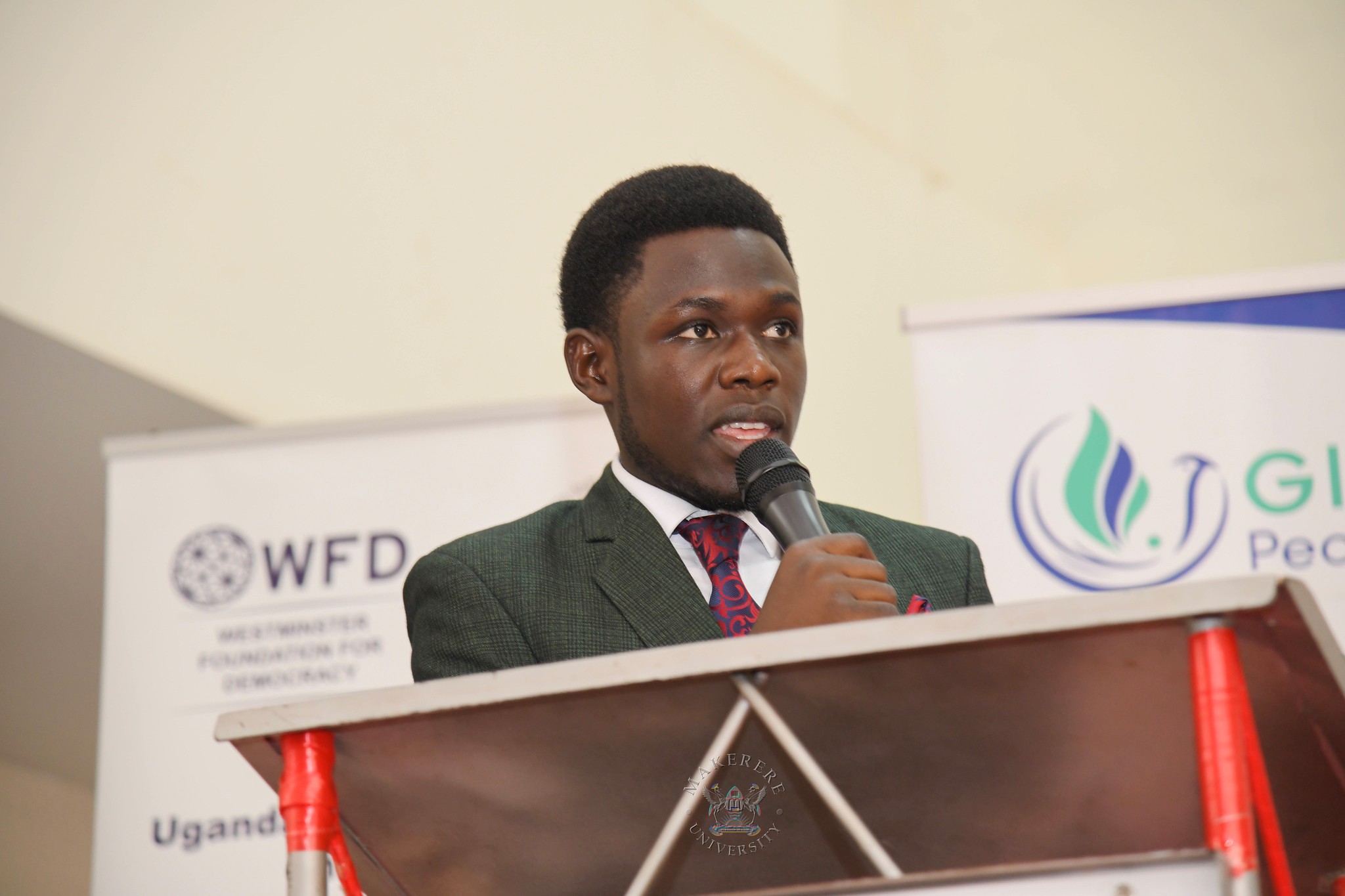 Hon. Denis Mabirizi. 92nd Guild Security Ministry in partnership with the Global Peace Guild International Day of Peace 2026 and Launch of the East African Peace and Trade Law Moot Court Competition, presided over by Minister of State for East African Community Affairs, Hon. James Magode Ikuya represented by Dr. Andrew Musiime, 21st September 2026, Main Hall, Main Building, Makerere University, Kampala Uganda, East Africa.