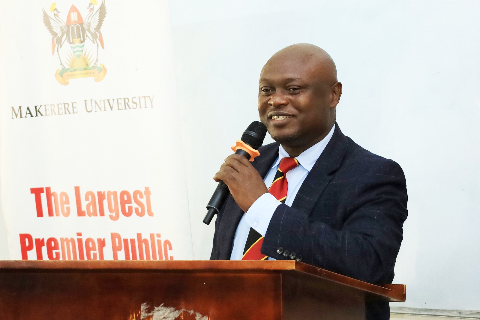The Deputy Principal, Assoc. Prof. Erich Awich welcoming the students. College of Humanities and Social Sciences (CHUSS) orientation of 10 new Gerda Henkel Foundation PhD fellows, CHUSS Smart Room, 7th September 2026, Makerere University, Kampala Uganda, East Africa.