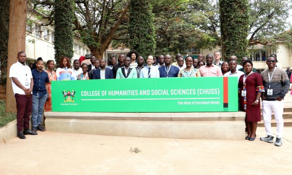 Participants pose for a group photo on 8th September 2026. Opening Ceremony of three-day workshop hosted by the Department of History, Archaeology and Heritage Studies, School of Liberal and Performing Arts, College of Humanities and Social Sciences (CHUSS) examining the historical relationship between climate change and migration in Uganda, under a joint project between Makerere University and the University of Cambridge, CHUSS Smart Room, 8th-10th September 2026, Kampala Uganda, East Africa.