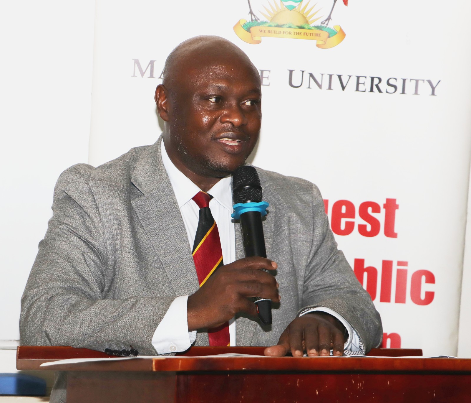 Prof. Eric Awich giving his remarks. Official Handover of Office of Deputy Principal, College of Humanities and Social Sciences (CHUSS), from Associate Prof. Eric Awich Ochen to Prof. Eddy Joshua Walakira, 14th September 2026, CHUSS Smart Room, Makerere University, Kampala Uganda, East Africa.