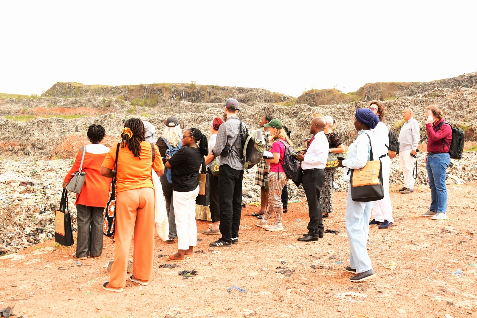Participants at the Kiteezi Landfill. College of Business and Management Sciences (CoBAMS) launch Blended Intensive Programme (BIP) titled Enhancing Skills in Polycrisis Management: African and European Approaches, under the PolyCIVIS network, with participants from Makerere University, the University of Salzburg, the National and Kapodistrian University of Athens, and Universidad Autónoma de Madrid, 7th September 2026, Makerere University, Kampala Uganda, East Africa.