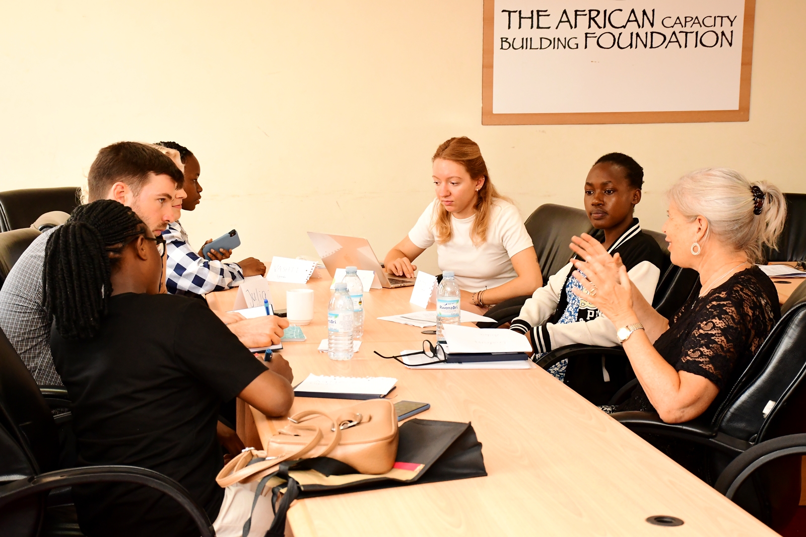 Prof. Gudrun Zagel guides students through a discussion on the legal dimensions of waste management. College of Business and Management Sciences (CoBAMS) launch Blended Intensive Programme (BIP) titled Enhancing Skills in Polycrisis Management: African and European Approaches, under the PolyCIVIS network, with participants from Makerere University, the University of Salzburg, the National and Kapodistrian University of Athens, and Universidad Autónoma de Madrid, 7th September 2026, Makerere University, Kampala Uganda, East Africa.