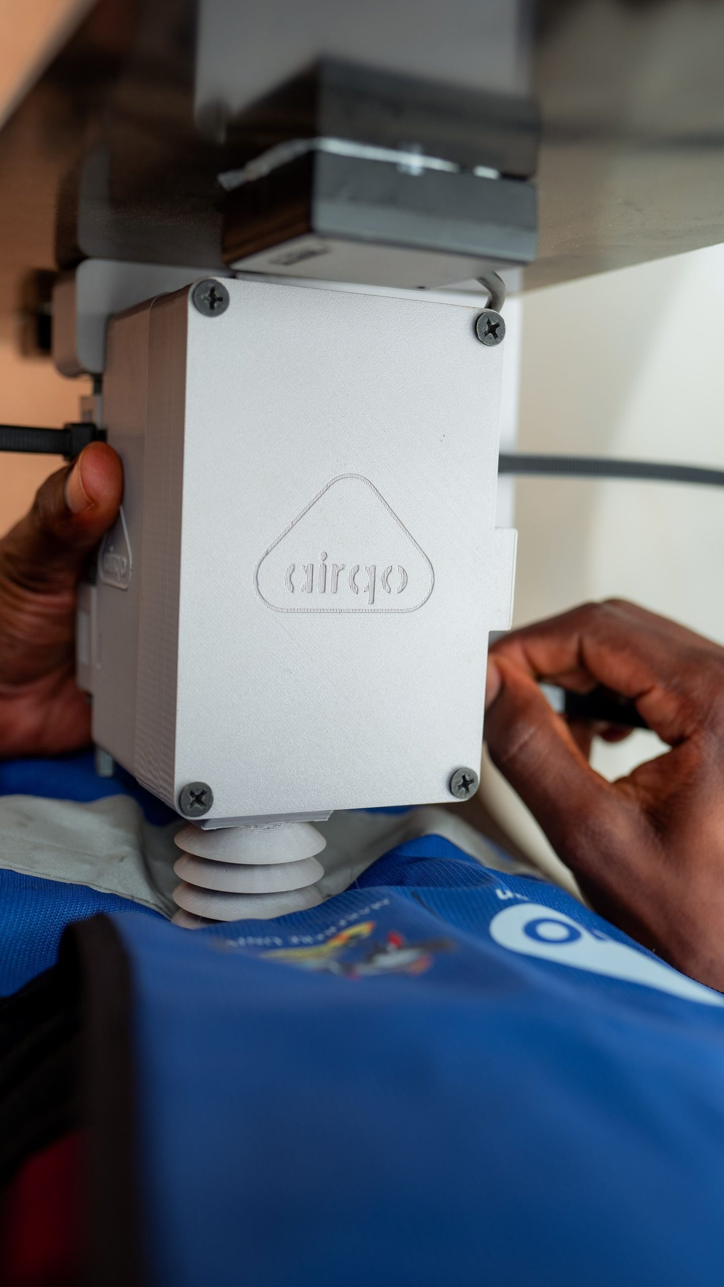Air Quality Monitor. Low-cost Air Quality Monitor installation by AirQo, College of Computing and Information Sciences (CoCIS), Makerere University, Kampala Uganda, East Africa. Named finalist for the 2026 Earthshot Prize, 18th September 2026.