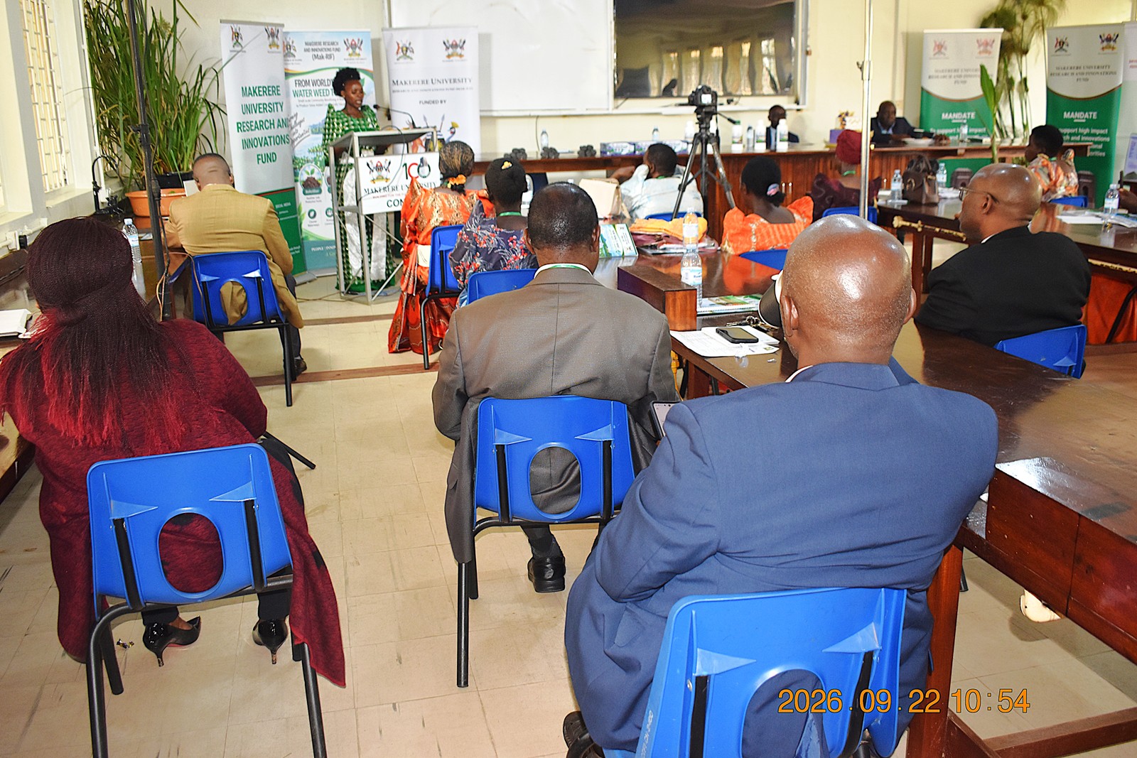 Ms. Nabukeera speaks on behalf of the Najjembe community. Research Dissemination for Government of Uganda through Makerere University Research and Innovations Fund (Mak-RIF)-funded project, titled “From World’s Worst Water Weed to Worth: Small-scale Community Bio-refining of Water Hyacinth to Produce Value-added Commercially Valuable Products,” by Dr. Alice Nabatanzi, Department of Plant Sciences, Microbiology and Biotechnology, College of Natural Sciences (CoNAS), Botany Lab 2, 22nd September 2026, Kampala Uganda, East Africa.