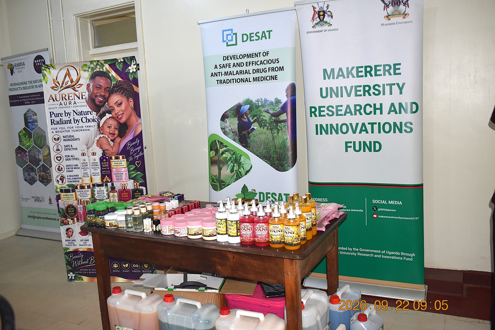 Beyond their work on value-added products from water hyacinth, Dr. Alice Nabatanzi and her research team are also translating scientific research into a growing range of locally developed skincare, personal care and wellness products. Research Dissemination for Government of Uganda through Makerere University Research and Innovations Fund (Mak-RIF)-funded project, titled “From World’s Worst Water Weed to Worth: Small-scale Community Bio-refining of Water Hyacinth to Produce Value-added Commercially Valuable Products,” by Dr. Alice Nabatanzi, Department of Plant Sciences, Microbiology and Biotechnology, College of Natural Sciences (CoNAS), Botany Lab 2, 22nd September 2026, Kampala Uganda, East Africa.
