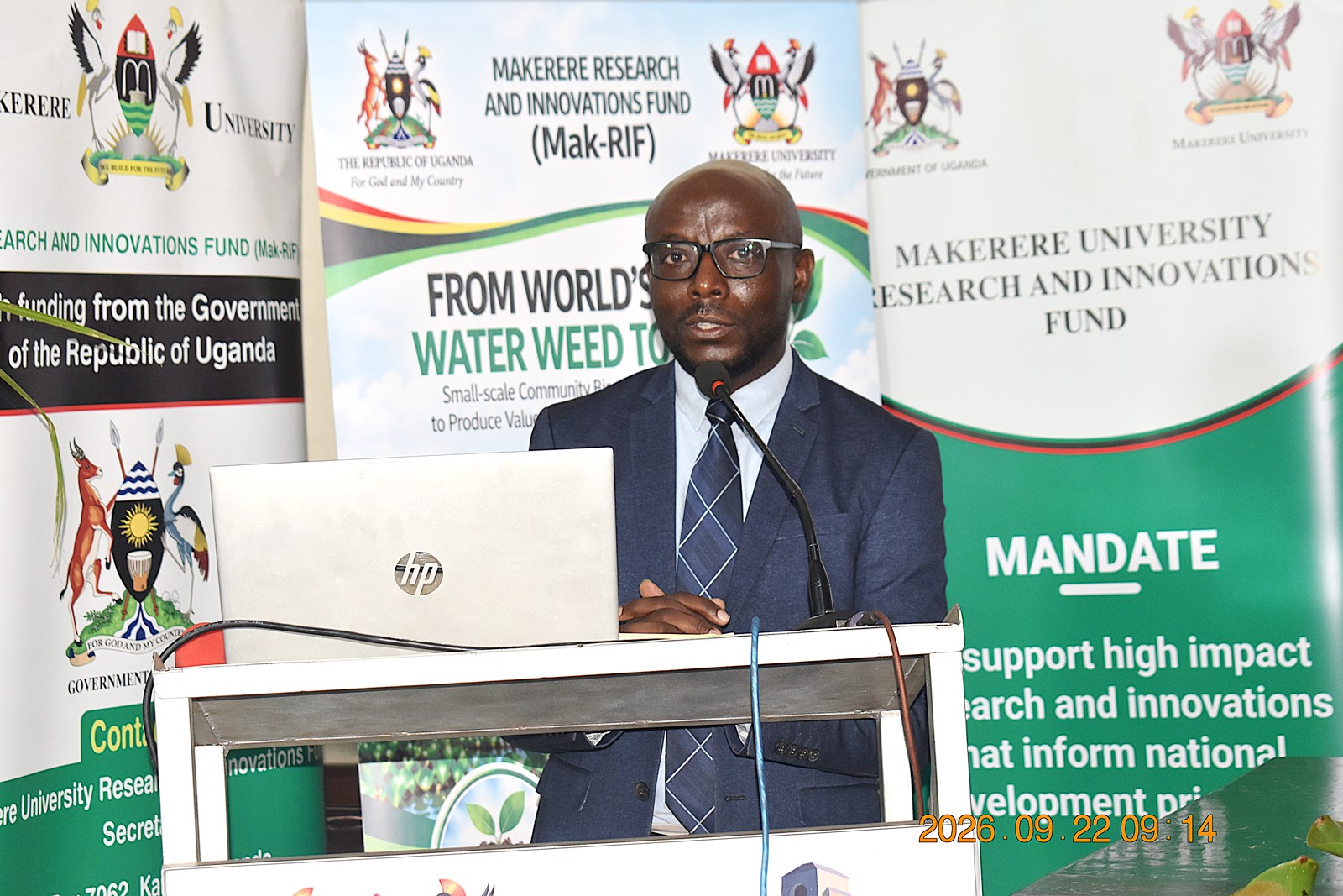 Prof. Kakuba appreciated the research output and called for increased support to scale up the innovations. Research Dissemination for Government of Uganda through Makerere University Research and Innovations Fund (Mak-RIF)-funded project, titled “From World’s Worst Water Weed to Worth: Small-scale Community Bio-refining of Water Hyacinth to Produce Value-added Commercially Valuable Products,” by Dr. Alice Nabatanzi, Department of Plant Sciences, Microbiology and Biotechnology, College of Natural Sciences (CoNAS), Botany Lab 2, 22nd September 2026, Kampala Uganda, East Africa.