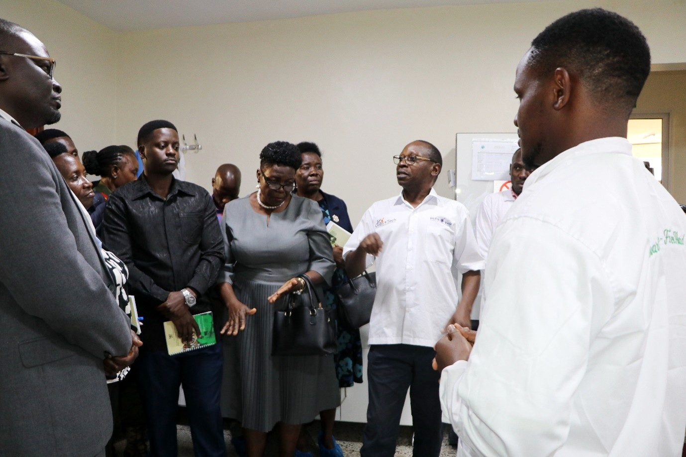 The team inside the Anti-tick Vaccine Research and Development laboratory under the guidance of the Centre, Prof. Enock Matovu. Parliamentary Committee on Science, Technology, and Innovation visits the Centre for Global Biosecurity and Biomolecular Technology (CeBIOTECH) to assess the progress of ventures supported under the Science, Technology and Innovation–Office of the President (STI-OP) and answer How can Uganda turn investments in scientific research into practical technologies, enterprises, and solutions that respond to national development challenges? 31st August 2026, College of Veterinary Medicine, Animal Resources and Biosecurity (CoVAB), Makerere University, Kampala Uganda, East Africa.