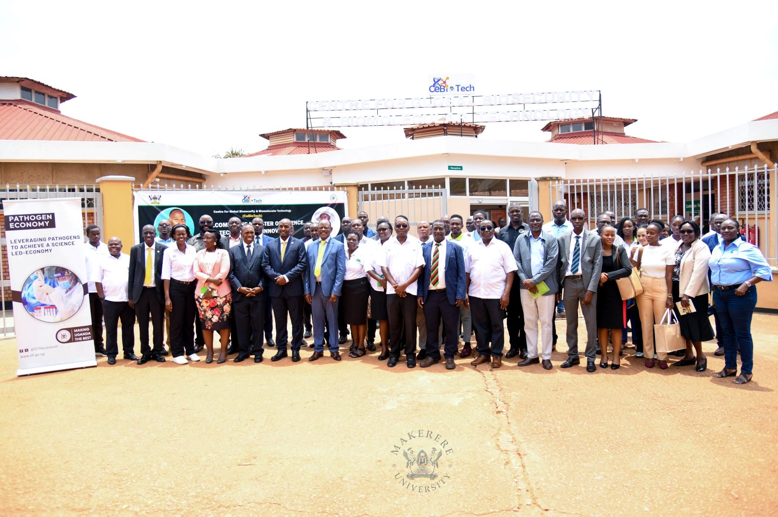 The Minister for Science, Technology and Innovation, Rt. Hon. Eng. Asiimwe Jonard, tours CoVAB’s Centre for Global Biosecurity and Biomolecular Technology (CeBioTech), commending the college’s groundbreaking research in animal health, food security, and biosecurity. Hon. Eng. Jonard Asiimwe Akiiki, Minister of Science, Technology and Innovation in the Office of the President, Day 3 of Ministerial Maiden Visit to Makerere University, 16th September 2026, Centre for Global Biosecurity and Biomolecular Technology (CeBioTech), College of Veterinary Medicine, Animal Resources and Biosecurity (CoVAB), Kampala Uganda, East Africa.
