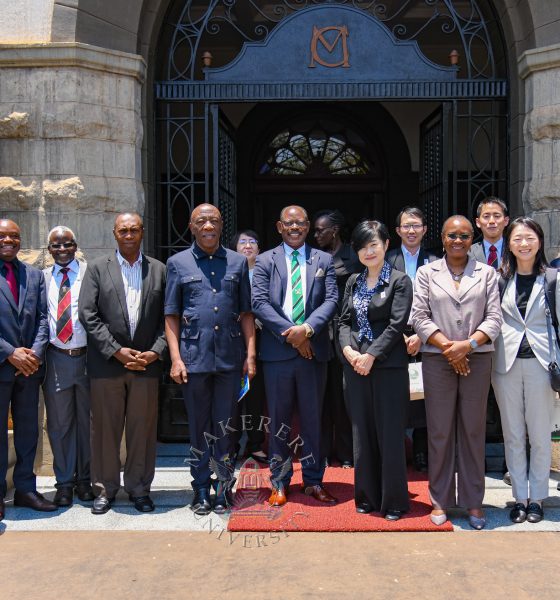 Prof. Barnabas Nawangwe and H.E. Amb. TAKAHASHI Misako (C) with Members of Management and the Japanese delegation after the meeting on 28th September 2026. Professor Barnabas Nawangwe and Members of Management welcome H.E. Ambassador TAKAHASHI Misako, Director-General/Assistant Minister for African Affairs, in the Ministry of Foreign Affairs of Japan and her delegation, 28th September 2026, Council Room, Main Building, Makerere University, Kampala Uganda, East Africa.