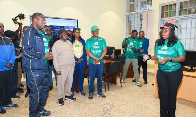 L-R: Rt. Hon. Jacob Oboth, Hon. Dr. Crispus Kiyonga, Dr. Lorna Magara and other officials receive a guided tour of the Disability Support Centre from Ms. Elizabeth Rwabu (R) on 27th September 2026. 6th Edition of the Makerere Marathon with Chief Runner as the Speaker of Parliament Rt. Hon. Jacob Marksons Oboth, 27th September 2026, Makerere University, Kampala Uganda, East Africa.