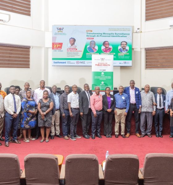 Stakeholders that took part in the VectorCam Uganda Mid-Review Dissemination Meeting pose for a group photo on 27th August 2026. Makerere University School of Public Health (MakSPH) Auditorium, Kampala Uganda, East Africa.