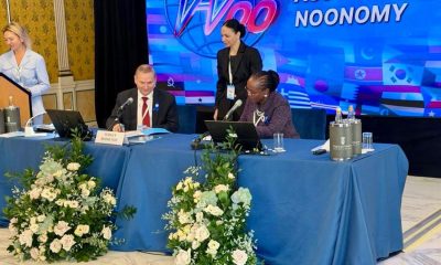 Prof. Sergey Bodrunov (L) and Prof. Sarah Ssali (R) signing the MoU on 19th September 2026 in Rome, Italy.