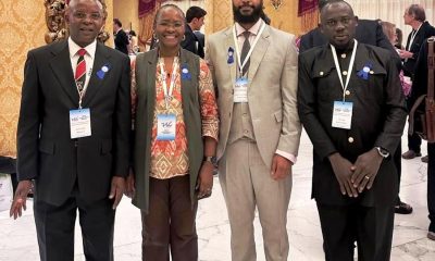 L-R: Prof. Edward Bbaale, Prof. Sarah Ssali, Dr. Tonny Mayambala-Sebbaggala and Dr. Peter Babyenda at the Gathering in Rome on 17th September 2026. World Association of Noonomy Annual Gathering 17th September 2026 in Rome, Italy.
