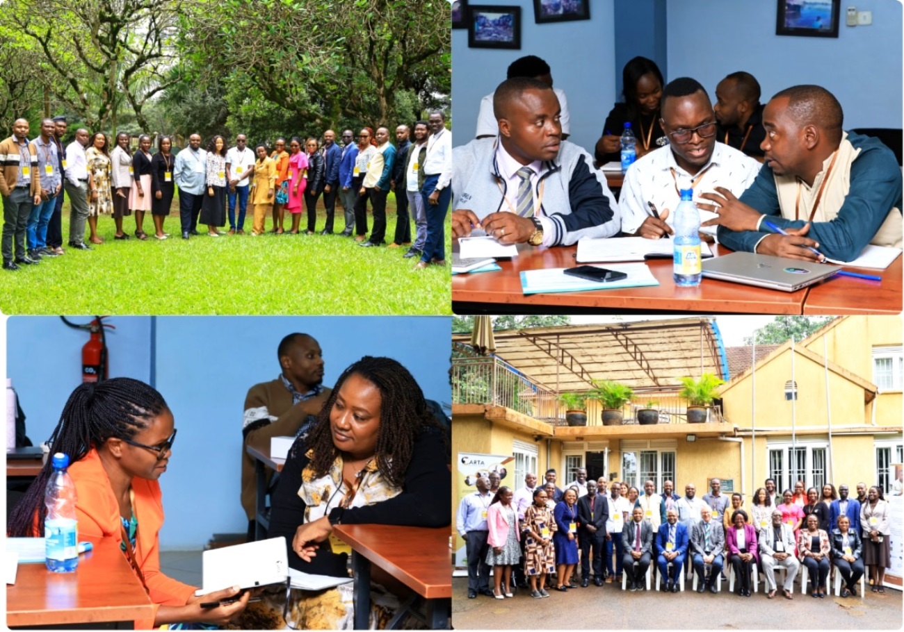 A collage of CARTA welcoming its twelfth cohort of PhD fellows. Makerere University School of Public Health (MakSPH), Kampala Uganda, East Africa.