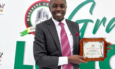 Dr. Godwin Anywar poses with his VC Research Excellence Award during the 76th Graduation Ceremony. Photo: CARTA, Makerere University, Kampala Uganda, East Africa
