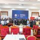 Hon. Daniel Fred Kidega (C-Kaunda suit) with members of University Council, University Management, URBRA Uganda, MURBS Board of Trustees, Ambassadors and MURBS Secretariat at the Presentation of FY 2025/2026 Performance on October 27 2026 in Senior Common Room.
