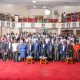 Officials with Debaters at the Grand Finale on 29th September 2026. 2nd National Inter University Debate Competition 2026 under the theme “Students Health, Safety and Well-Being: A Catalyst for enhanced educational outcomes and academic excellence in higher education institutions in Uganda.” where Makerere secured 2nd place in the grand finale, National level. School of Public Health Auditorium, 29th September 2026, Makerere University, Kampala Uganda, East Africa.