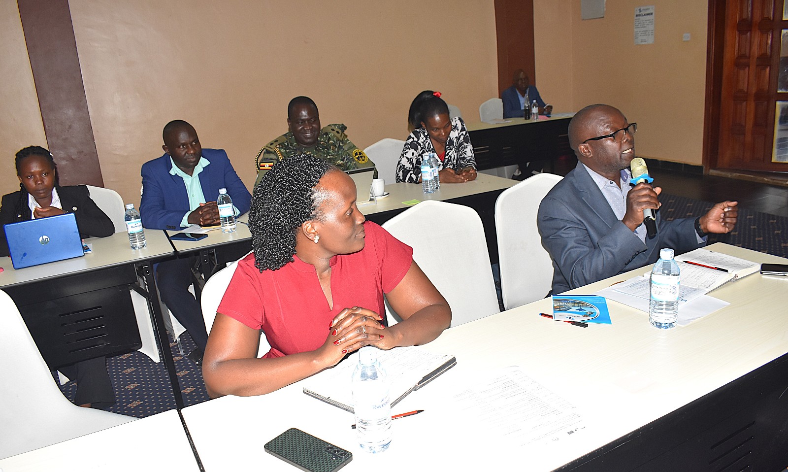Mr. Data Gabriel, Assistant Commissioner for Geology at the Ministry of Energy and Mineral Development in Uganda sharing his views. Department of Geology and Petroleum Studies, College of Natural Sciences, Makerere University stakeholder workshop to get input on the review of its Geology curricula and the development of industry-aligned short courses supported by the Government of the Federal Republic of Germany and the European Union through Deutsche Gesellschaft für Internationale Zusammenarbeit (GIZ), 6th October 2026 at Silver Springs Hotel, Bugolobi, Kampala, Uganda, East Africa.