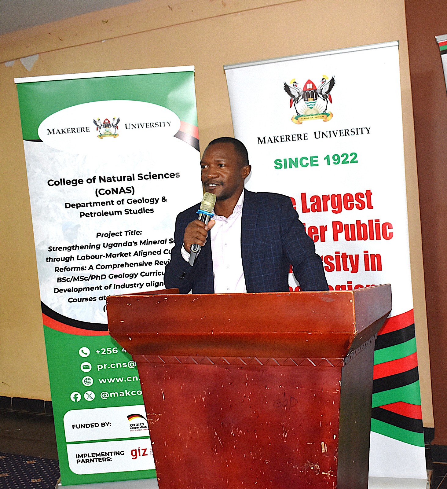 Mr. Henry Mukasa, Advisor on Mineral Resources Governance at GIZ Uganda stressed the need to bridge the gap between university training and the evolving skills demands in Uganda’s mineral sector, Department of Geology and Petroleum Studies, College of Natural Sciences, Makerere University stakeholder workshop to get input on the review of its Geology curricula and the development of industry-aligned short courses supported by the Government of the Federal Republic of Germany and the European Union through Deutsche Gesellschaft für Internationale Zusammenarbeit (GIZ), 6th October 2026 at Silver Springs Hotel, Bugolobi, Kampala, Uganda, East Africa.