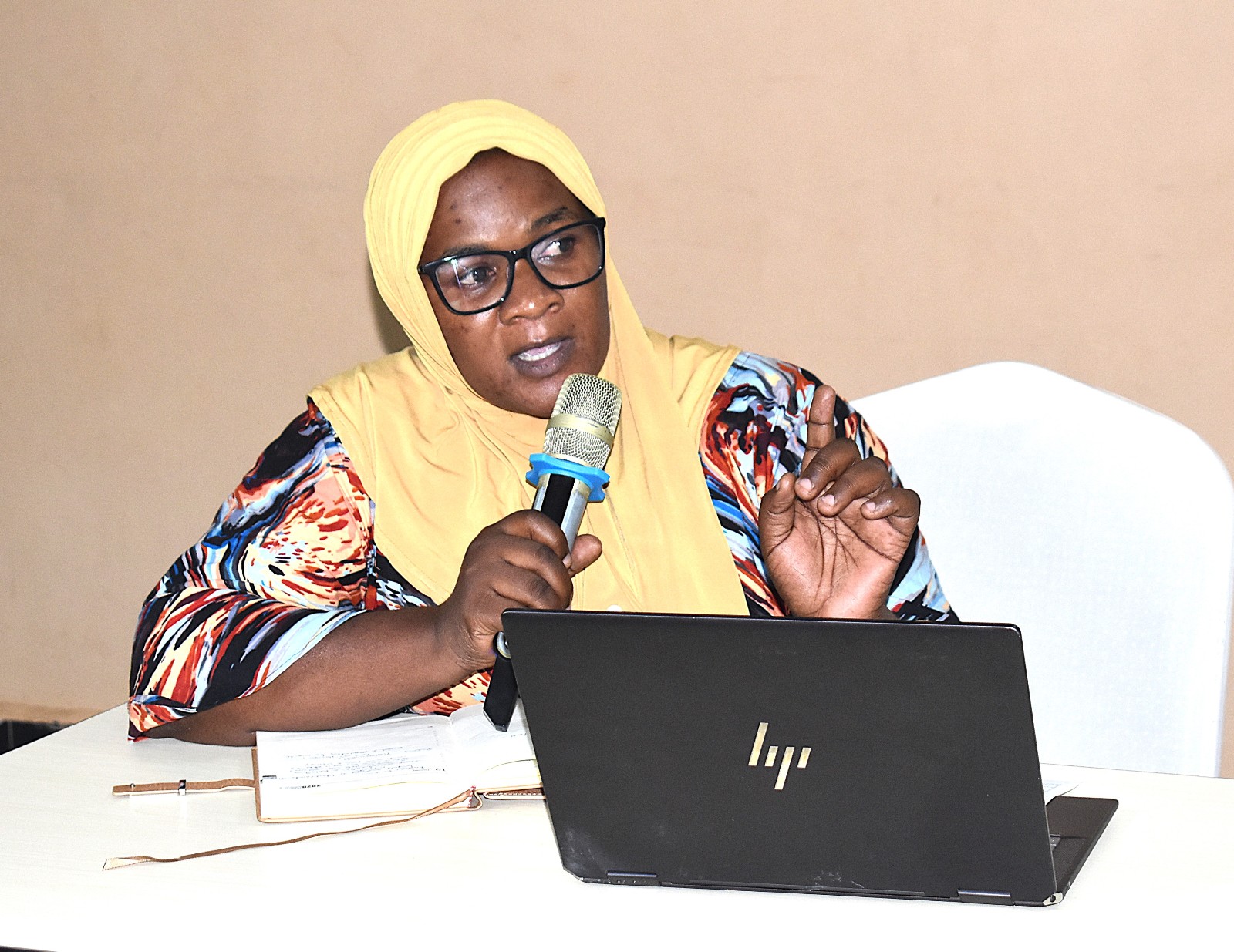 Ms. Hajarah Nakiberu, Environment Inspector Mining at NEMA sharing her views on the proposed reforms. Department of Geology and Petroleum Studies, College of Natural Sciences, Makerere University stakeholder workshop to get input on the review of its Geology curricula and the development of industry-aligned short courses supported by the Government of the Federal Republic of Germany and the European Union through Deutsche Gesellschaft für Internationale Zusammenarbeit (GIZ), 6th October 2026 at Silver Springs Hotel, Bugolobi, Kampala, Uganda, East Africa.