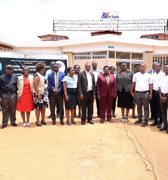 The Deputy Secretary General of the National Resistance Movement (NRM), Ms. Rose Namayanja (center in maroon) poses for a picture with the Principal and Management of CoVAB and the Members of Anaweza Innovation Academy (in white). The Deputy Secretary General of the National Resistance Movement (NRM), Ms. Rose Namayanja visit to the College of Veterinary Medicine, Animal Resources and Biosecurity (CoVAB) to discuss azolla production, October 12, 2026, Makerere University, Kampala Uganda, East Africa.