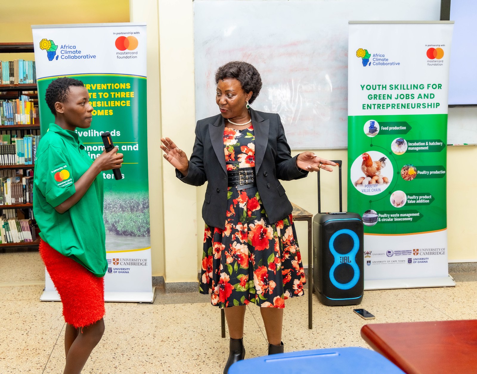 Prof. Gorettie Nabanoga interacts with one of the participants. Africa Climate Collaborative an initiative supported by the Mastercard Foundation welcomes first cohort of 50 Youth Skilling Program participants at the Makerere University Agricultural Research Institute Kabanyolo (MUARIK). The youth were selected from Lwengo, Rakai and Yumbe districts, 28th September 2026, Makerere University, Kampala Uganda, East Africa.