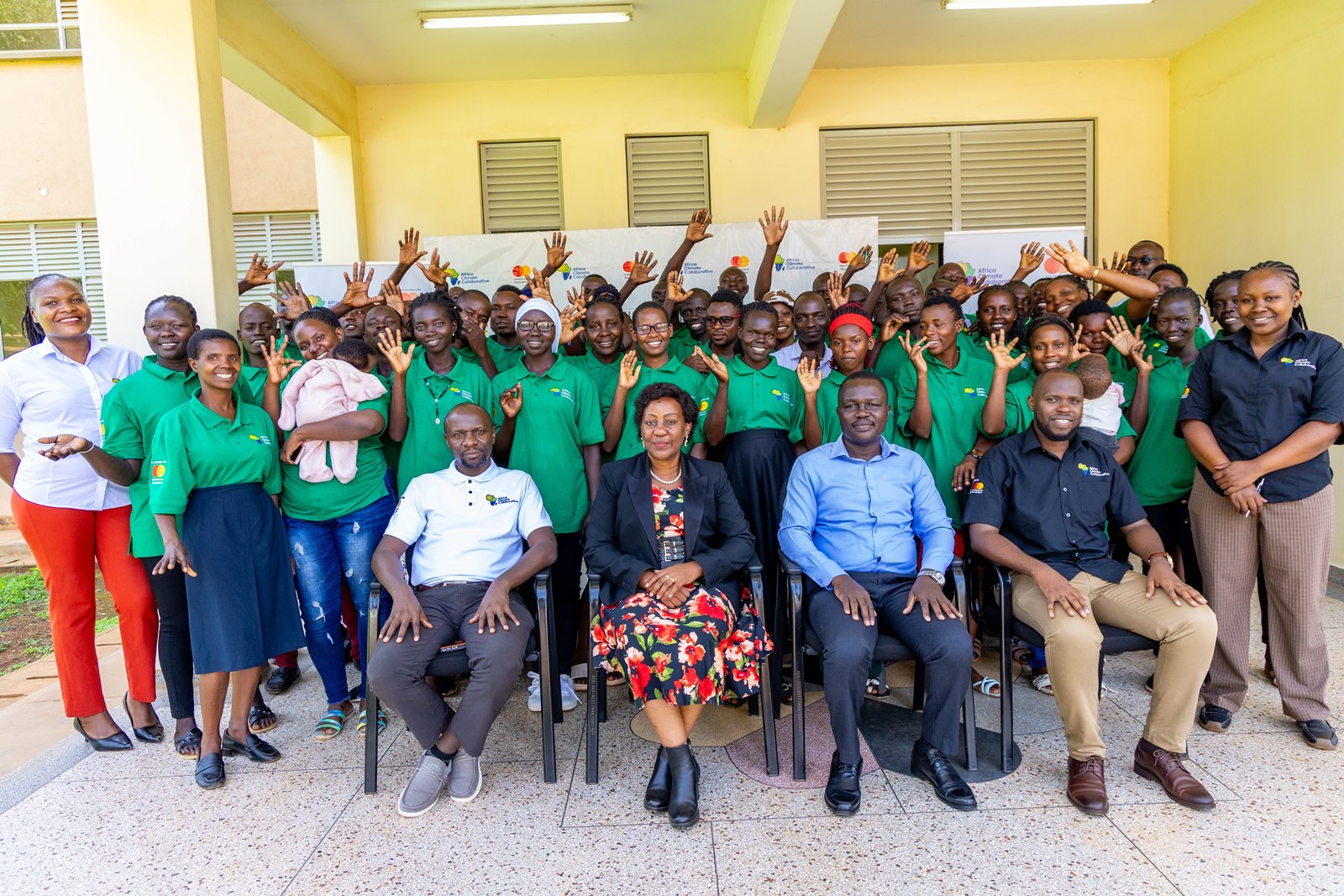Cohort One of Youth Skilling Program participants pose for a group photo with the Program Delivery Team after their Orientation at MUARIK on 28th September 2026. Africa Climate Collaborative an initiative supported by the Mastercard Foundation welcomes first cohort of 50 Youth Skilling Program participants at the Makerere University Agricultural Research Institute Kabanyolo (MUARIK). The youth were selected from Lwengo, Rakai and Yumbe districts, 28th September 2026, Makerere University, Kampala Uganda, East Africa.