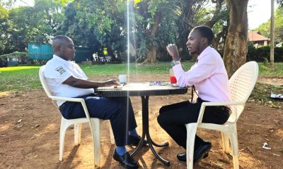 Mr. Buteera and Khabusi during the interview recently. Impact Stories: Timothy Khabusi, Mastercard Foundation Scholars Program alumnus, optometrist, researcher, programmer, and eye health entrepreneur, on an ambitious mission to improve eye health in Uganda, October 2026, Makerere University, Kampala Uganda, East Africa.