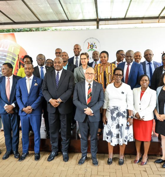 Stakeholders pose for a group photo at the UPHIA preliminary results release on 1st October 2026. Released of preliminary findings of the 2025 Uganda Population-Based HIV Impact Assessment (UPHIA 2025), a national household survey that provides a current picture of the country’s HIV response and selected non-communicable disease indicators, Ministry of Health-overall leadership, Makerere University School of Public Health (MakSPH)-prime implementing organisation, working with UVRI, UBOS, regional referral hospitals and local governments. Funded by PEPFAR through the U.S. CDC, 1st October 2026, Uganda Media Centre, Kampala Uganda, East Africa.