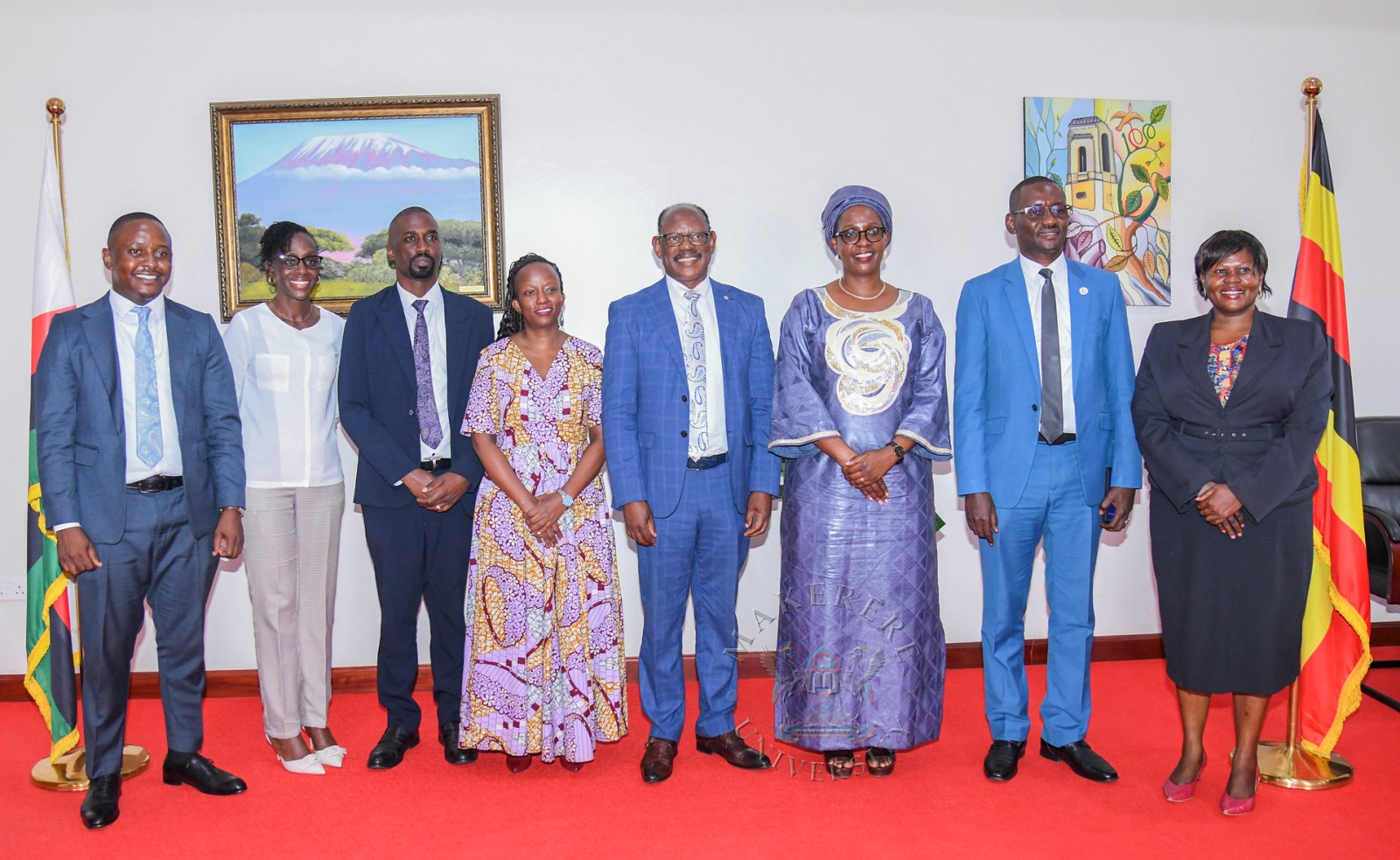 Prof. Barnabas Nawangwe (4th R) and Mrs. Anne Twinomugisha Muhairwe (3rd R) with the delegation during the visit on 5th October 2026. Makerere University welcomed Mrs. Anne Twinomugisha Muhairwe, the Deputy Inspector General of Government (DIGG) and her delegation for a courtesy visit ahead of the International Ombuds Day 2026 commemoration under the theme “Ombuds: Office of Options”, 5th October 2026, Main Building, Makerere University, Kampala Uganda, East Africa.