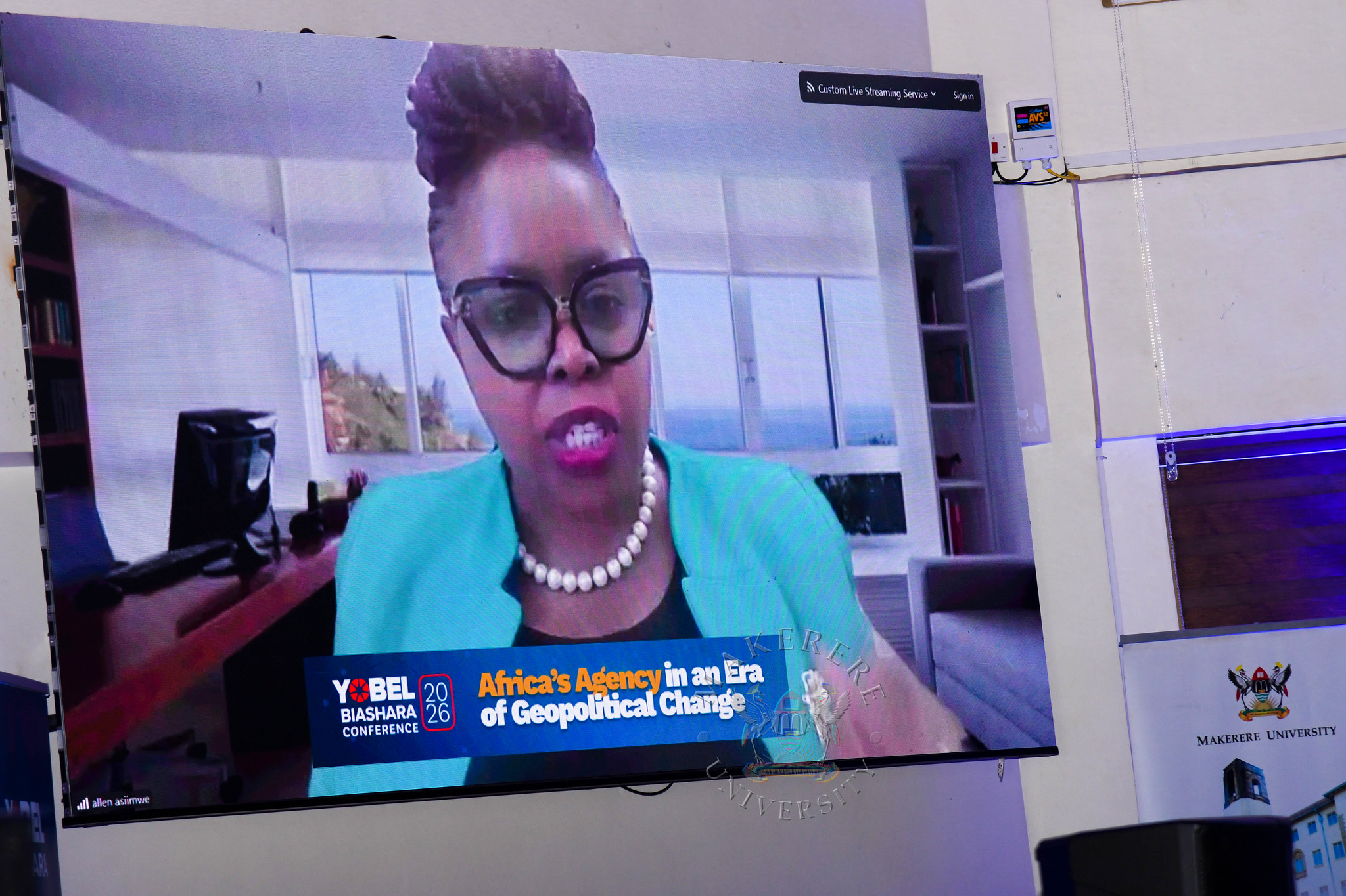 Ms. Allen Sophia Asiimwe contributes virtually. YOBEL Biashara Conference 2026, theme: Africa's Agency in an Era of Geopolitical Change-Trade, Investment and Economic Transformation, Makerere University School of Public Health Auditorium, 30th September 2026, Makerere University, Kampala Uganda, East Africa.