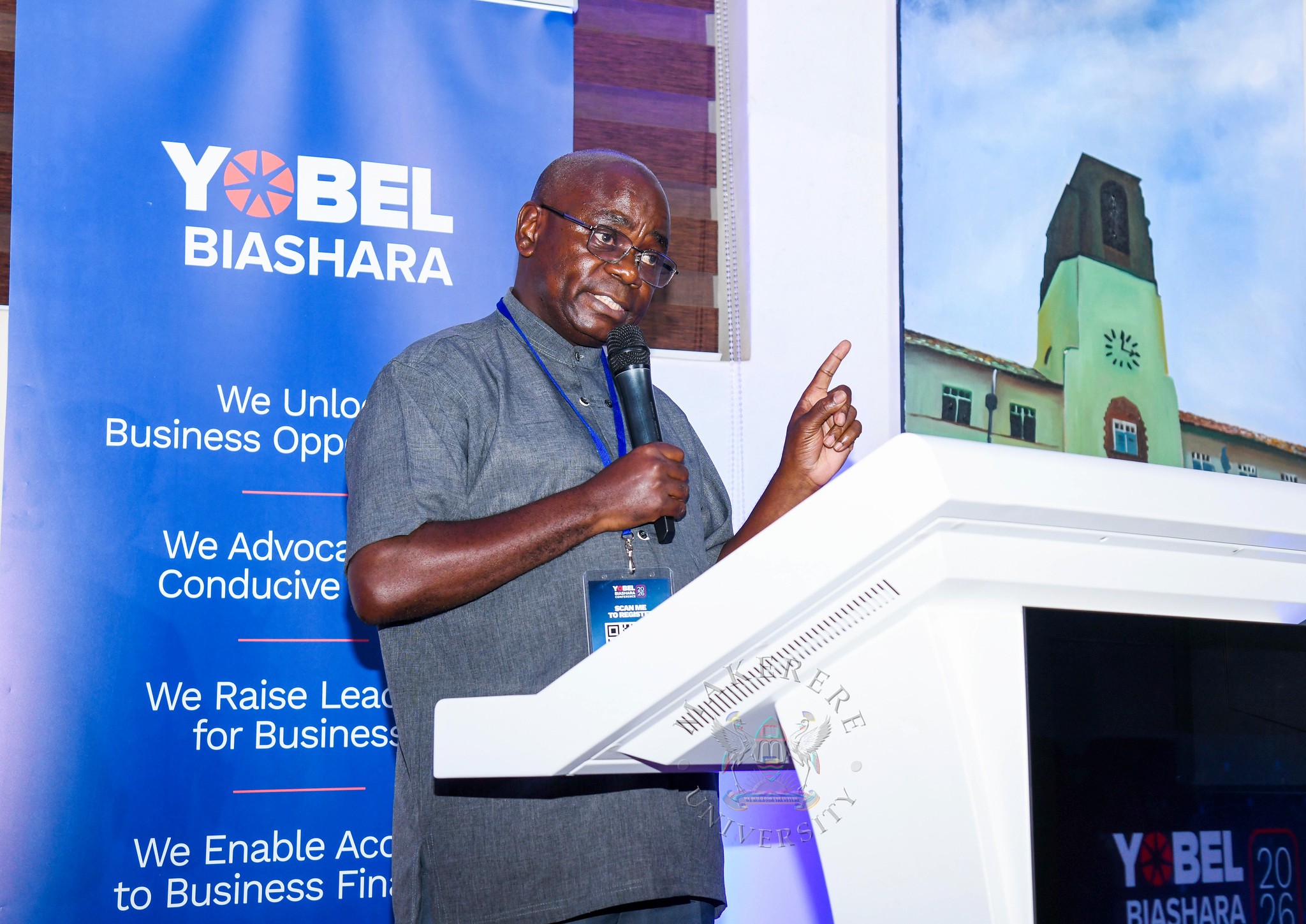 Dr. Fred Muhumuza. YOBEL Biashara Conference 2026, theme: Africa's Agency in an Era of Geopolitical Change-Trade, Investment and Economic Transformation, Makerere University School of Public Health Auditorium, 30th September 2026, Makerere University, Kampala Uganda, East Africa.