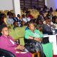 L-R: Ms. Doreen Katangaza who represented the Guest of Honour-Dr. Adam Mugume, Prof. Pamela Mbabazi, Prof. Vincent Anigbogu, Dr. Lorna Magara and other dignitaries a the Conference on 30th September 2026. YOBEL Biashara Conference 2026, theme: Africa's Agency in an Era of Geopolitical Change-Trade, Investment and Economic Transformation, Makerere University School of Public Health Auditorium, 30th September 2026, Makerere University, Kampala Uganda, East Africa.