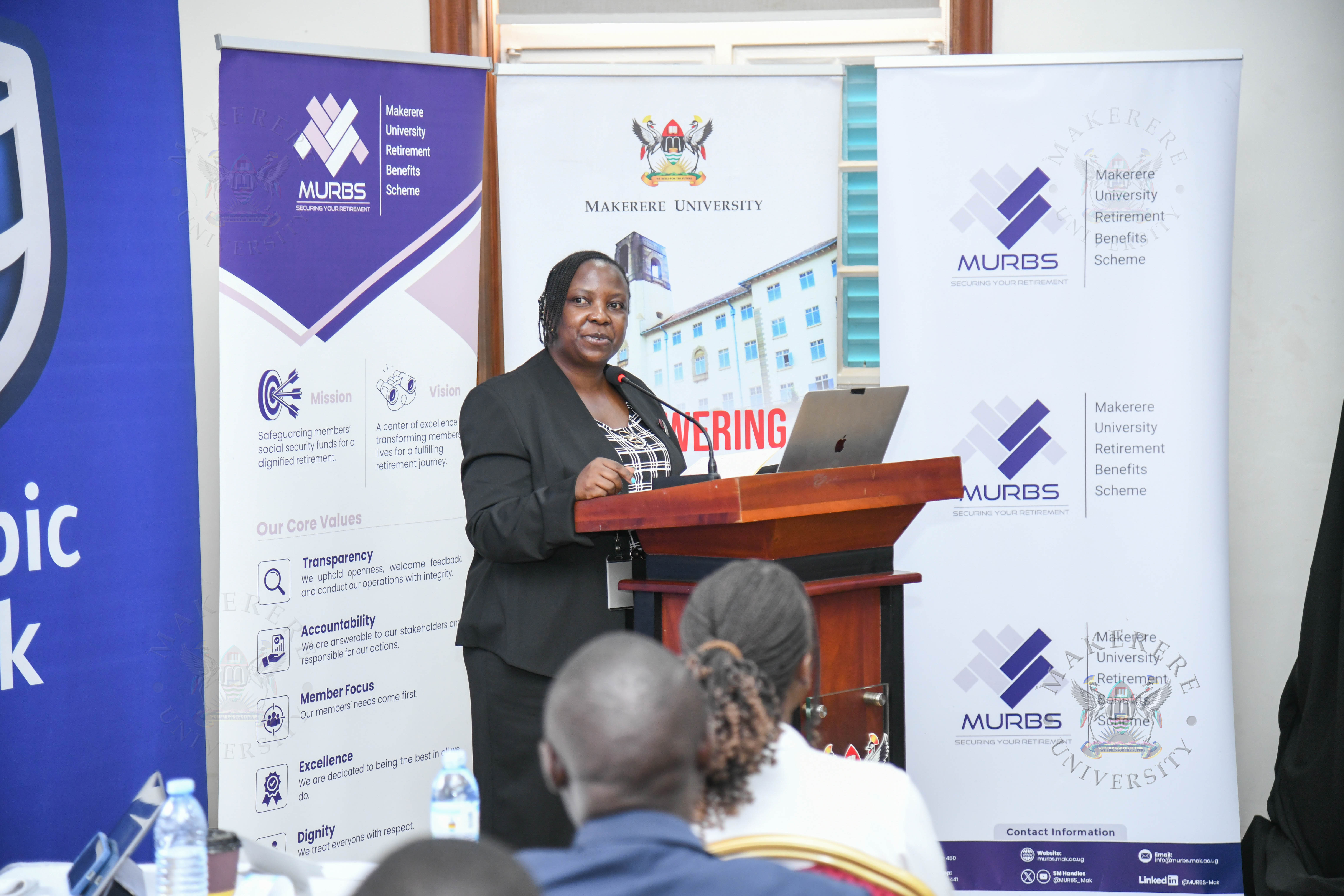 Ms. Daisy Lynda Nabakooza delivering remarks from the regulator URBRA.
